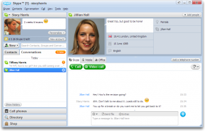 This is what it looks like when chatting via Skype