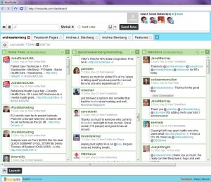 Hootsuite for managing Twitter, Facebook, LinkedIn