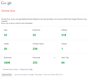 Your Google Dashboard and Chrome Sync