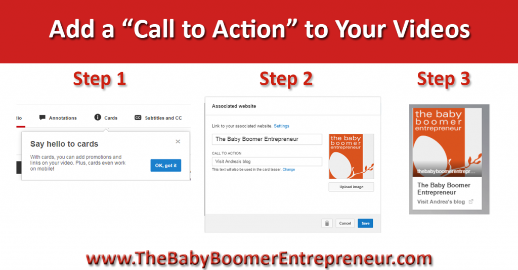 You can add Cards - call to action - to your YouTube videos